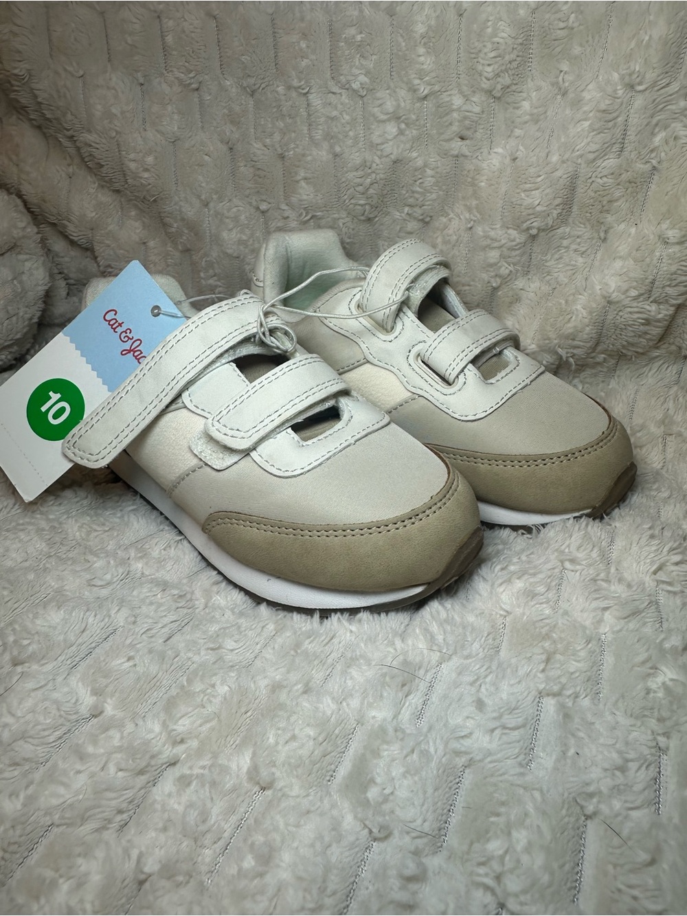 Cat & Jack Beige and Cream Velcro Kids Sneakers